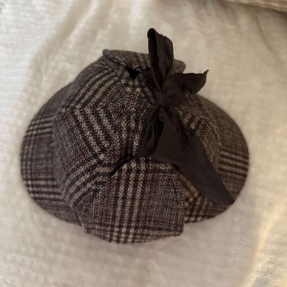 VINTAGE SHERLOCK HOLMES DEERSTALKER WOOL HAT